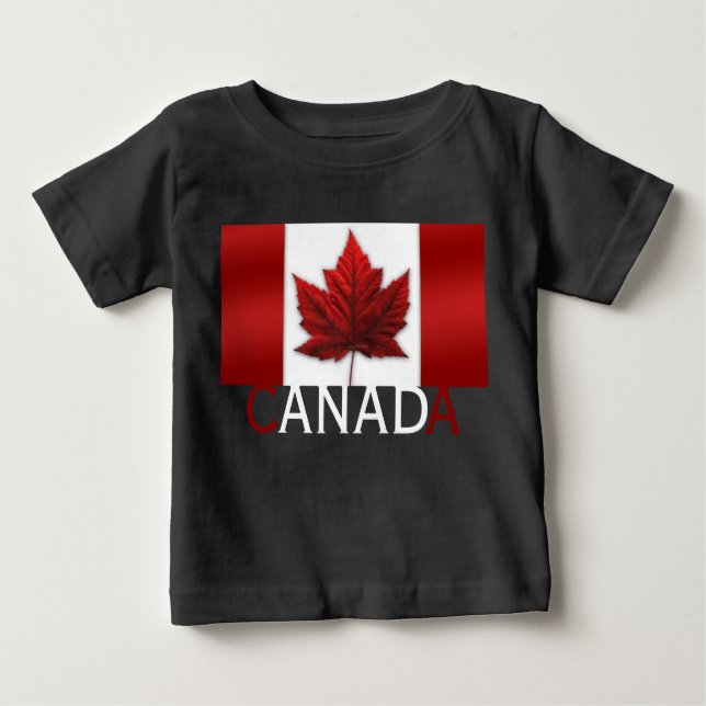 Camiseta Para Bebê Canadá Flag Baby's Hoodie Shirt Canada Souvenirs (Frente)