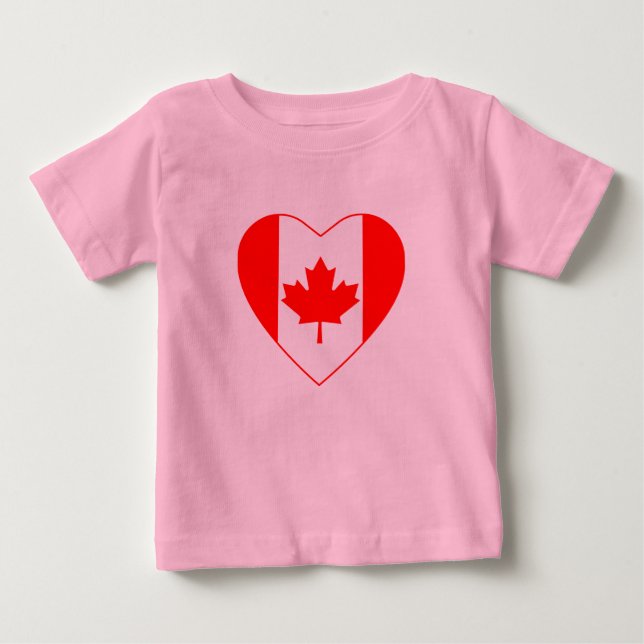 Camiseta Para Bebê Canadá Flag Heart-Shirt (Frente)