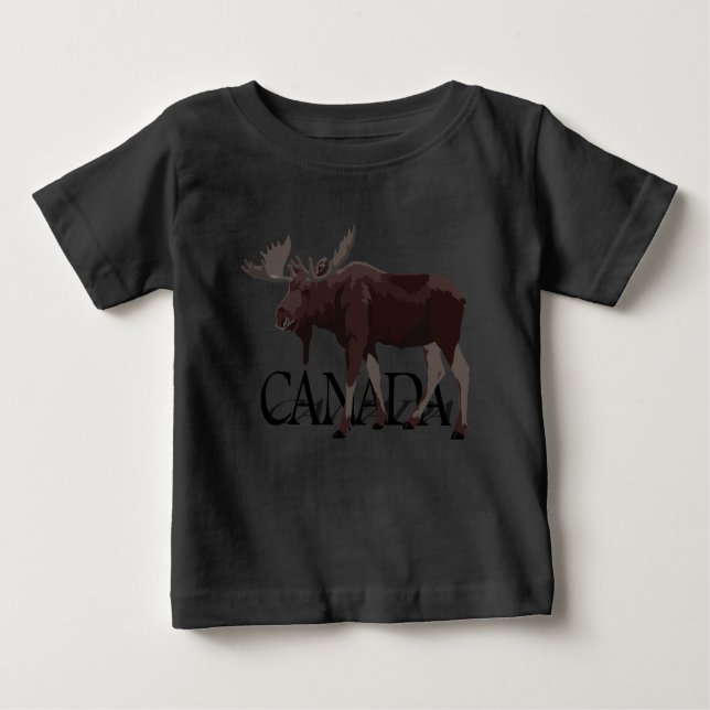 Camiseta Para Bebê Canadá Moose Jersey Canadá Souvenir Toddler Shirt (Frente)