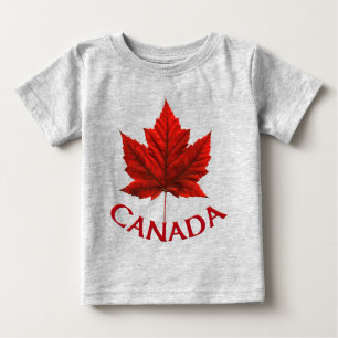 Camiseta Para Bebê Canada Toddler T-Shirt Red Maple Leaf Baby Shirt