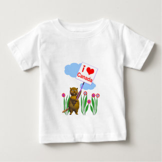 Camiseta Para Bebê Canadense Beaver ama Canadá