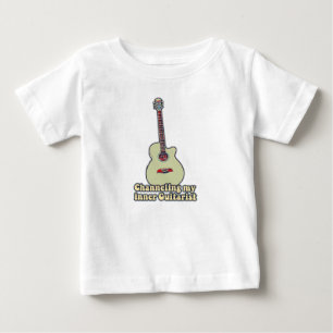 Camiseta Para Bebê Canalizando meu guitarrista interno. citação engra
