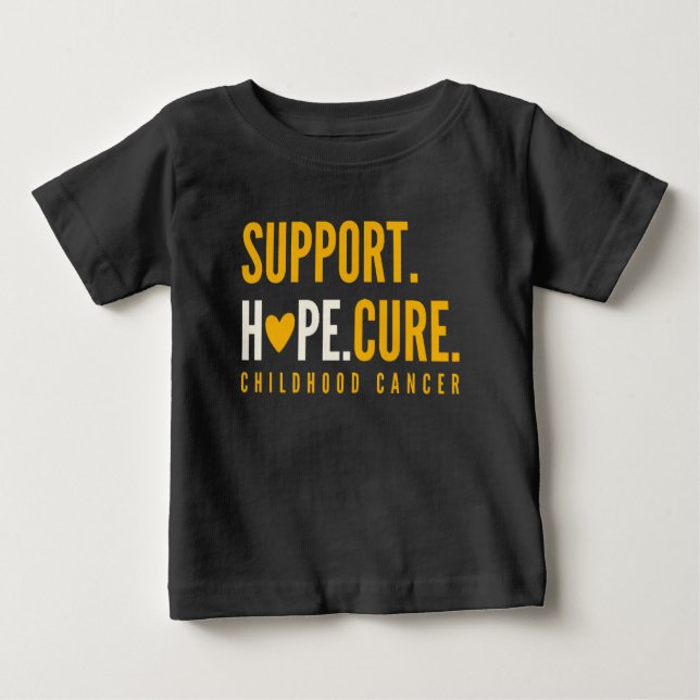 Camiseta Para Bebê cancer de infância cura esperança (Frente)