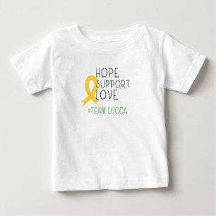 Camiseta Para Bebê cancer de infância.hope#TeamName Custom Baby T-Shi