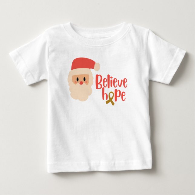 Camiseta Para Bebê cancer de infância Natal Natal Feriado Bebê T-Shir (Frente)