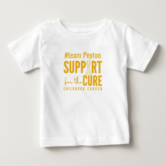Camiseta Para Bebê cancer de infância nome personalizado suporte Cami (Frente)