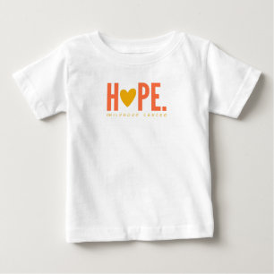 Camiseta Para Bebê cancer de infância Ouro ESPERO coração Bebê T-Shir