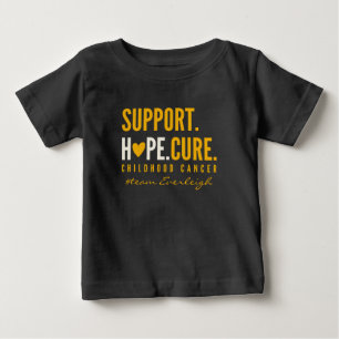 Camiseta Para Bebê cancer de infância Suporte personalizado Nome bebê