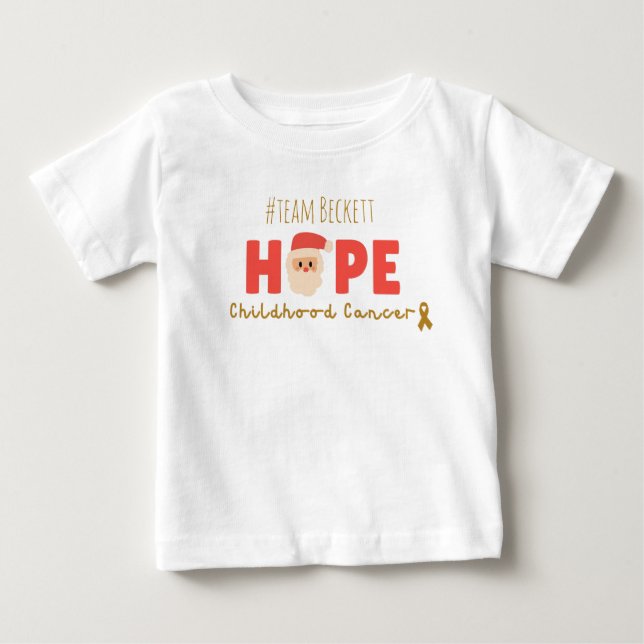 Camiseta Para Bebê cancer de infância T-Shirt de Natal Personalizado (Frente)