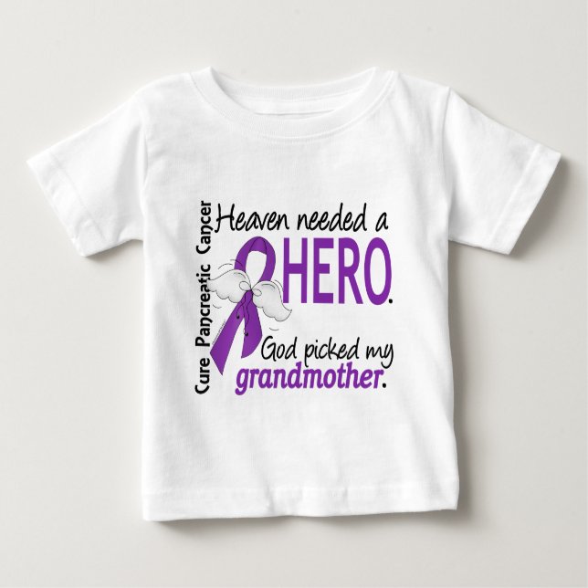 Camiseta Para Bebê Câncer de pâncreas necessário da avó do herói do (Frente)