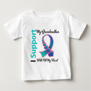Camiseta Para Bebê Cancer de tiróide eu apoio minha avó