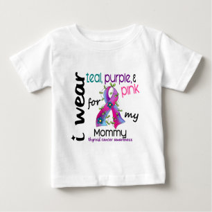Camiseta Para Bebê Cancer de tiróide eu visto a fita para minhas