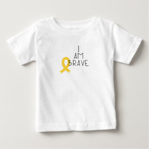 Camiseta Para Bebê cancer infantil. Sou corajoso. Baby T-Shirt