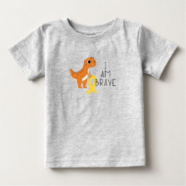 Camiseta Para Bebê cancer infantil. Sou corajoso. Baby T-Shirt