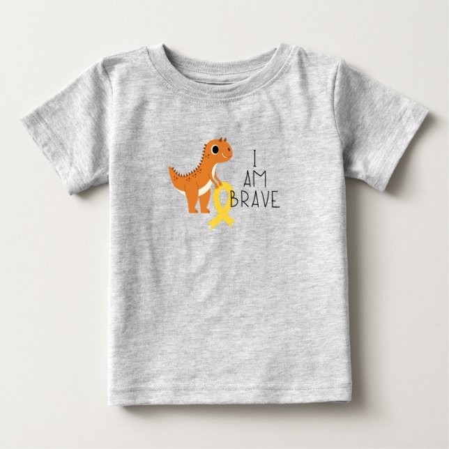 Camiseta Para Bebê cancer infantil. Sou corajoso. Baby T-Shirt (Frente)