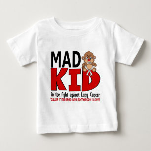 Camiseta Para Bebê Câncer pulmonar louco do miúdo