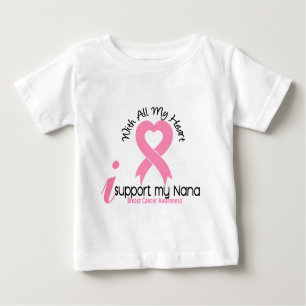 Camiseta Para Bebê Cancro da mama eu apoio minha Nana