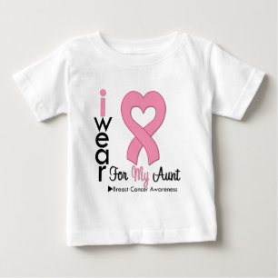 Camiseta Para Bebê Cancro da mama eu visto a fita cor-de-rosa para