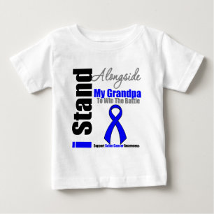 Camiseta Para Bebê Cancro do cólon que eu estou ao lado de meu vovô