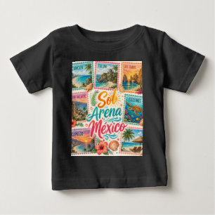 Camiseta Para Bebê Cancun Sol Areia México Praias Tropicais Lindas