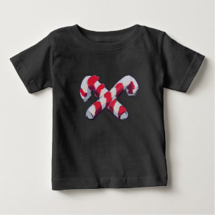 Camiseta Para Bebê Candy Cane de Natal