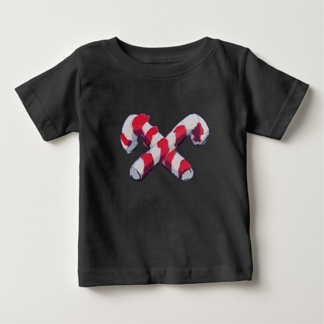 Camiseta Para Bebê Candy Cane de Natal (Frente)