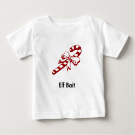Camiseta Para Bebê Candy Cane Elf Bait