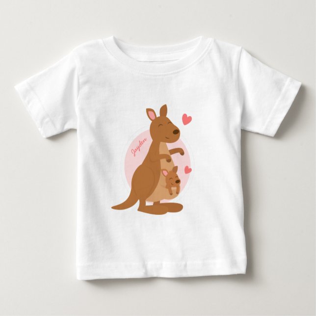 Camiseta Para Bebê Canguru Bebê Joey Fofo (Frente)
