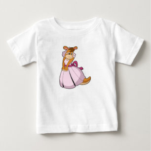 Camiseta Para Bebê Canguru como Noiva com vestido de noiva