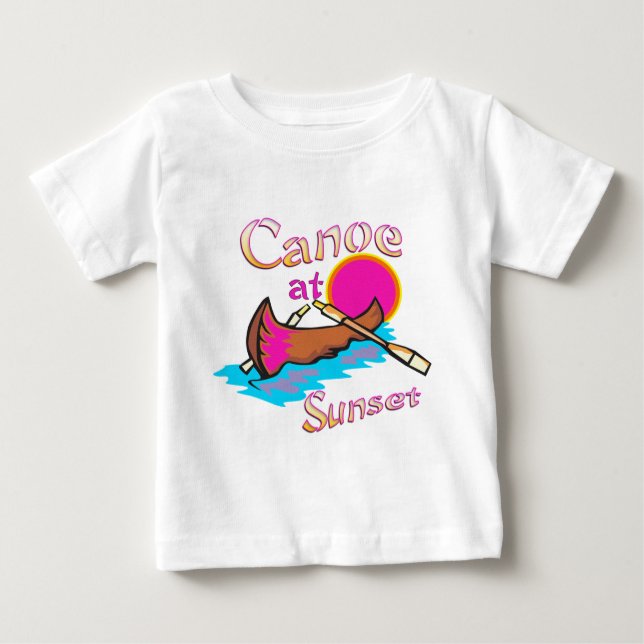 Camiseta Para Bebê Canoa de acampamento (Frente)