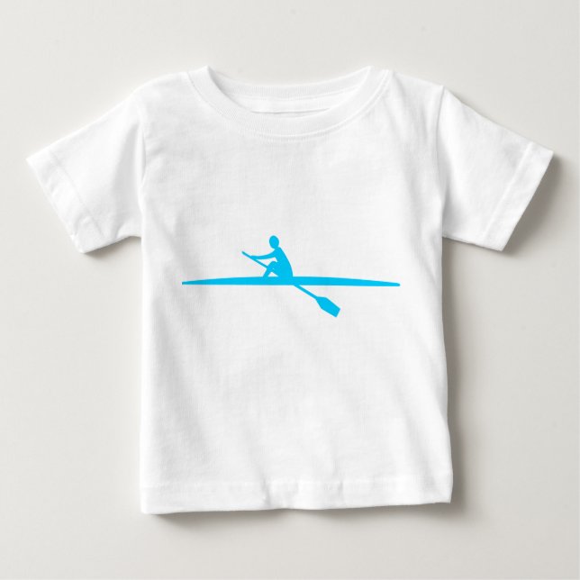 Camiseta Para Bebê Canoagem - Azul-Céu (Frente)