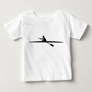 Camiseta Para Bebê Canoeing - preto