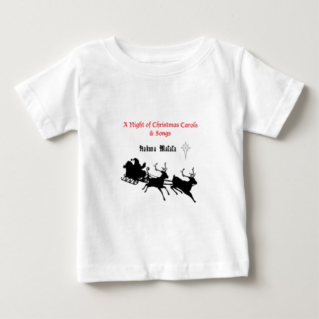 Camiseta Para Bebê Cantando ao longo do Natal - Caróis e Alegria Fest (Frente)