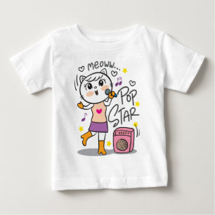 Camiseta Para Bebê Cantor de gato