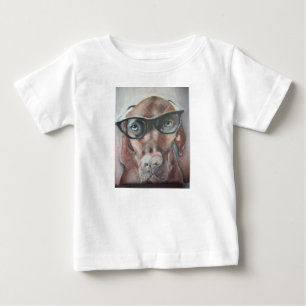 Camiseta Para Bebê Cão bonito de Viszla que veste óculos de sol