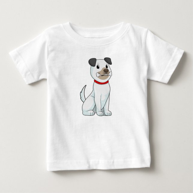 Camiseta Para Bebê Cão com Osso (Frente)