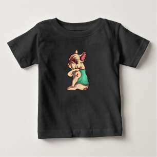 Camiseta Para Bebê cão-de-banho francês adoro o presente de amante
