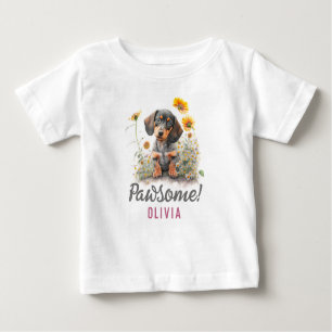Camiseta Para Bebê Cão de Dachshund Engraçado e Bonito Personalizado