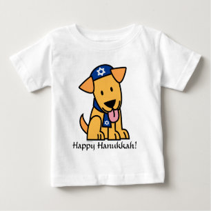 Camiseta Para Bebê Cão de filhote de cachorro judaico de Hanukkah