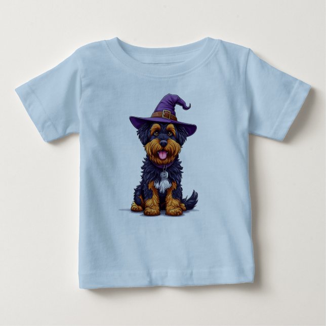 Camiseta Para Bebê Cão de Halloween (Frente)