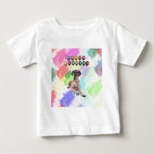 Camiseta Para Bebê Cão Dogue Alemão Desejando Feliz Ano Novo