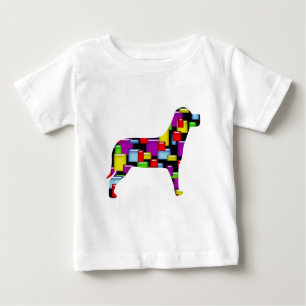 Camiseta Para Bebê cão mosaico