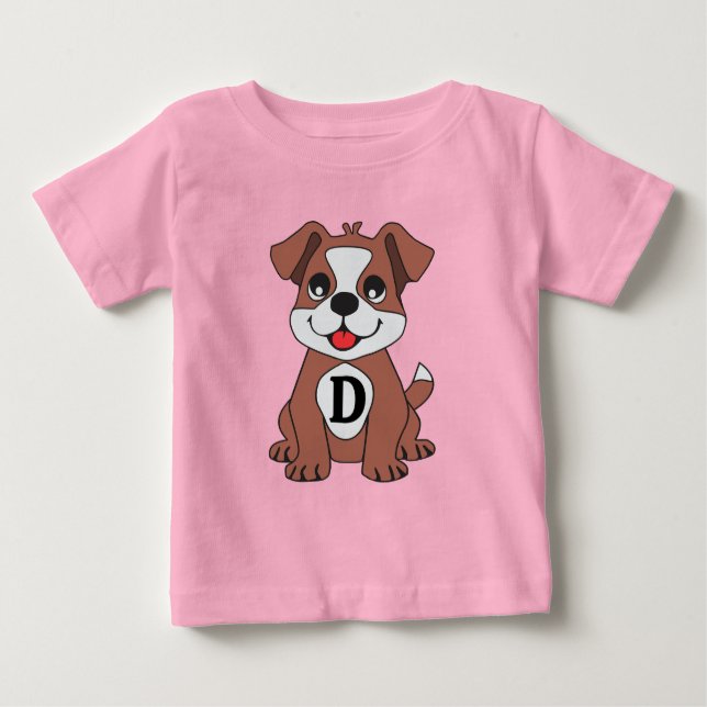 Camiseta Para Bebê cão pequeno (Frente)