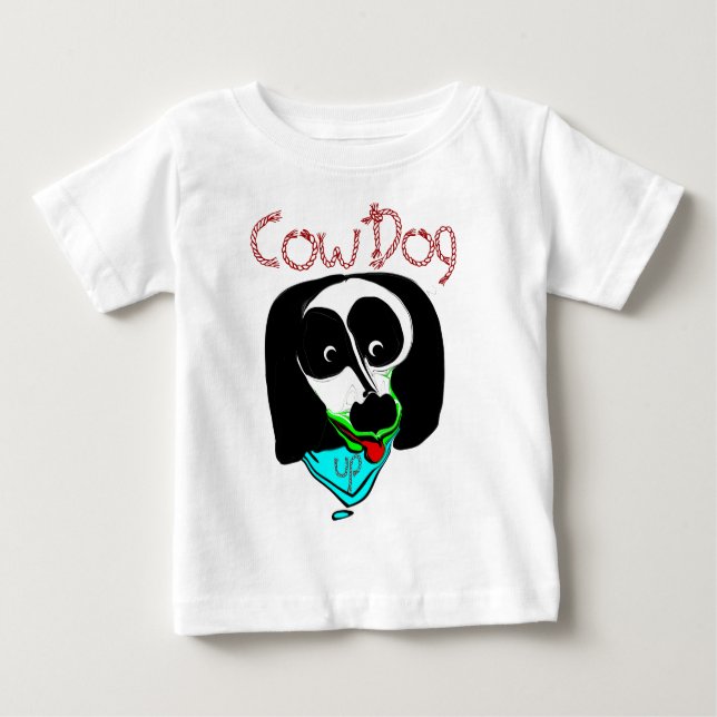 Camiseta Para Bebê Cão-Vaca (Frente)
