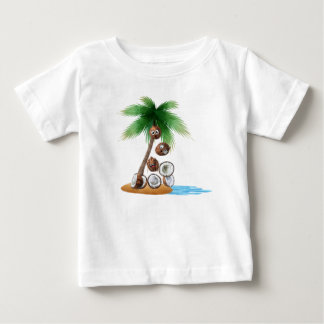 Camiseta Para Bebê Caos de Coco Engraçado - Árvore de Palma Humorísti