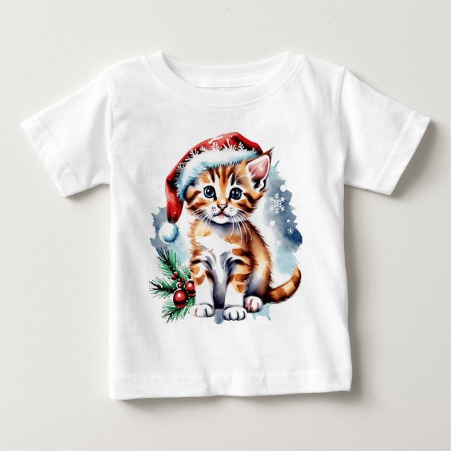 Camiseta Para Bebê Cãozinho bonitinho de Natal (Frente)