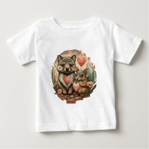 Camiseta Para Bebê Cãozinho de lobo-gótico e coelho selvagem