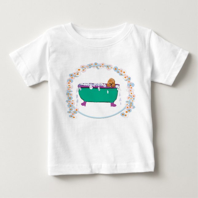 Camiseta Para Bebê Cãozinho Na Tubagem (Frente)