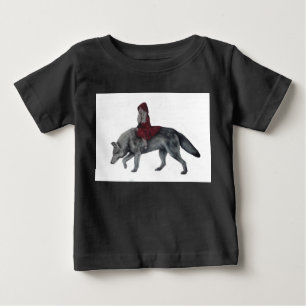 Camiseta Para Bebê Capa de equitação vermelha