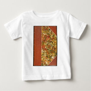 Camiseta Para Bebê Capa de Livro Antigo, Padrão de Ondulação Ornament